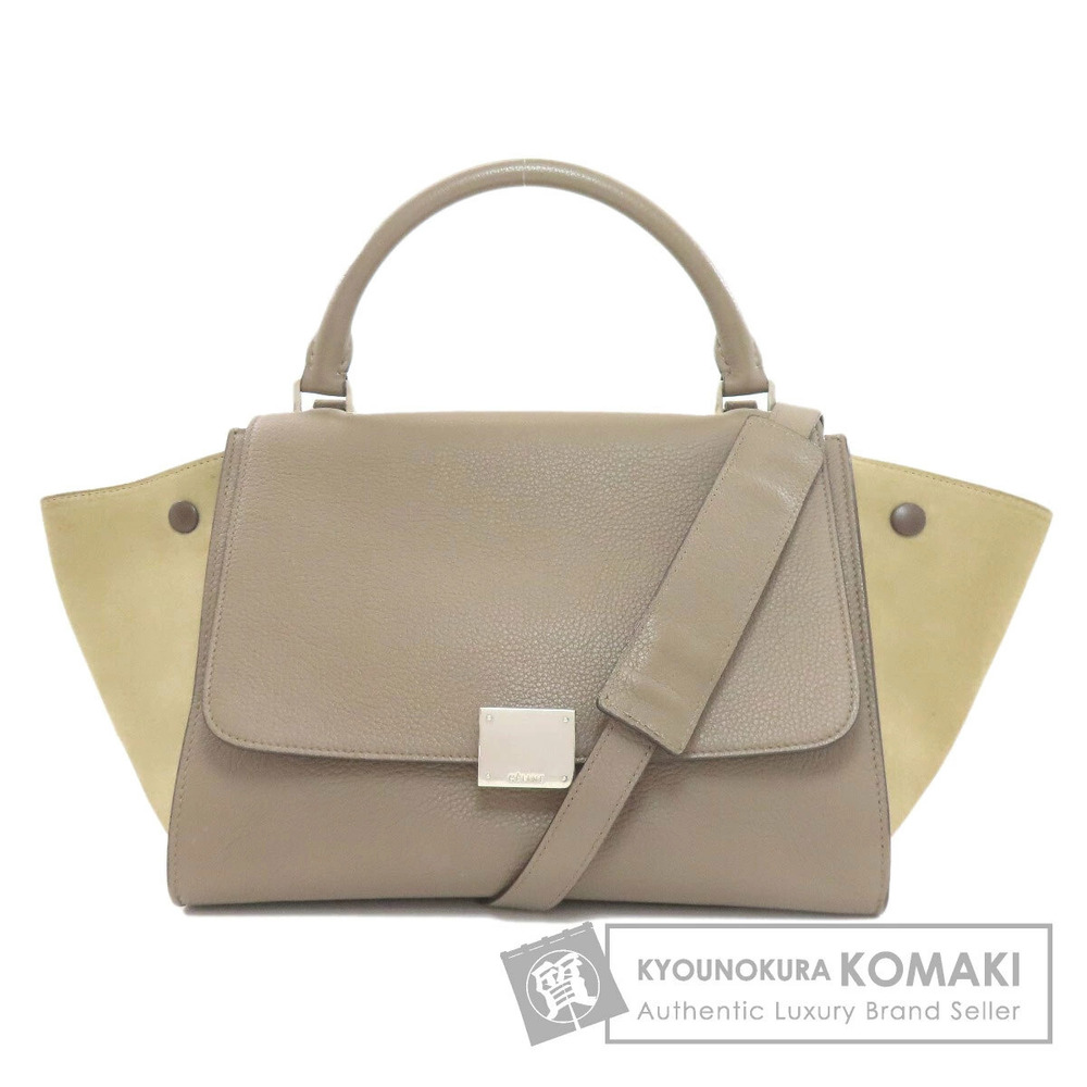 Celine Trapeze bag taupe leather suede